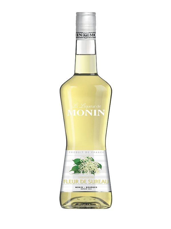 Monin Elderflower liqueur (bezový likér), 20%, 0,7l (holá lahev)