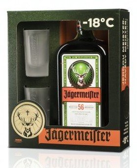 Jägermeister + 2 skla 35% 0,7l (dárkové balení 2 skleničky)