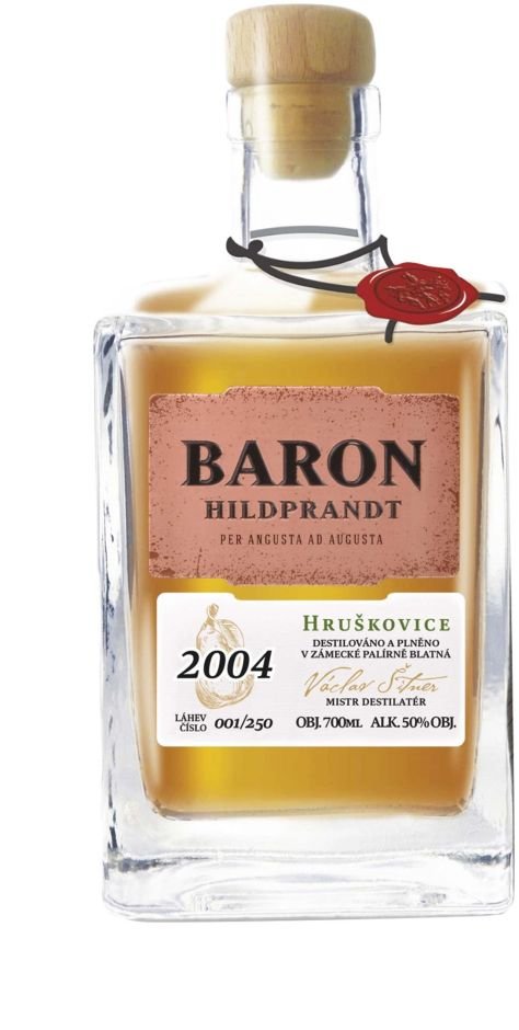 Gravírování: Baron Hildprandt Hruškovice 2004 0,7l 50% L.E.