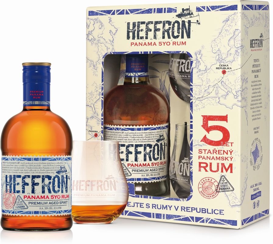 Heffron + 2 skla 38% 0,5l (dárkové balení 2 sklenice)
