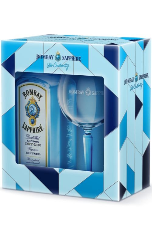 Bombay Sapphire + 1 Sklenice 40% 0,7L (dárkové balení s 1 sklenicí)
