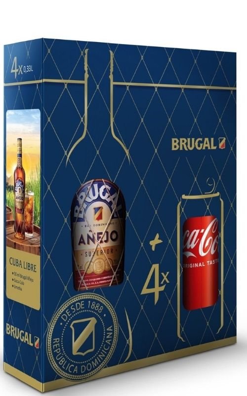 Brugal Añejo 0,7l 38% GB + 4x Coca Cola