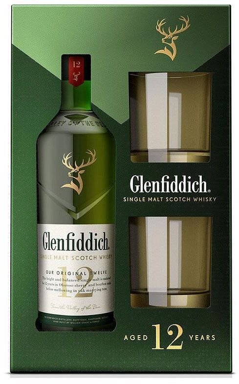 Glenfiddich 12yo 0,7l + 2x sklo GB