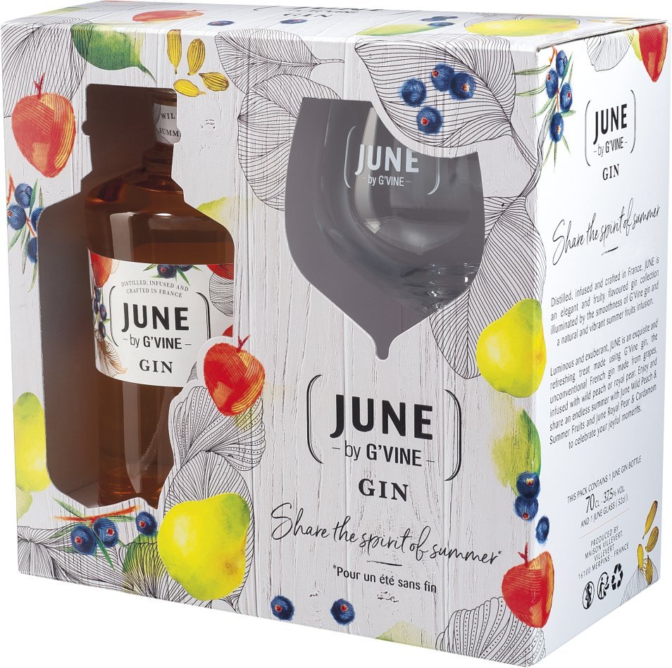 June Gin Peach 0,7l 37,5% + 1x sklo GB