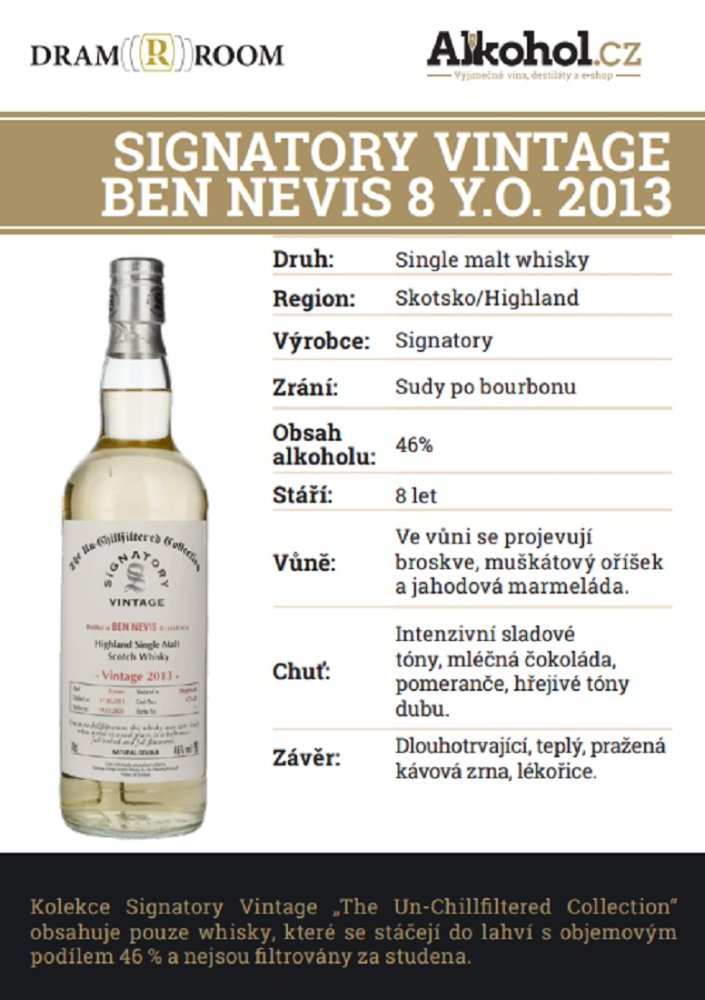 Signatory Vintage Ben Nevis 2013 8y 0,04l 46%