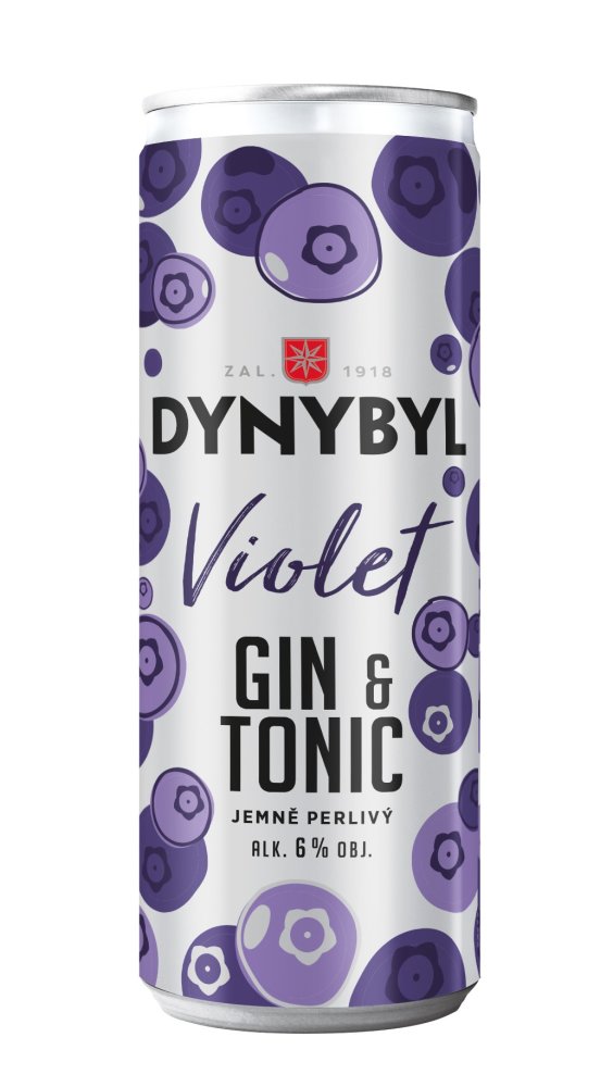 Dynybyl Gin Violet a Tonic 0,25l plech 6%