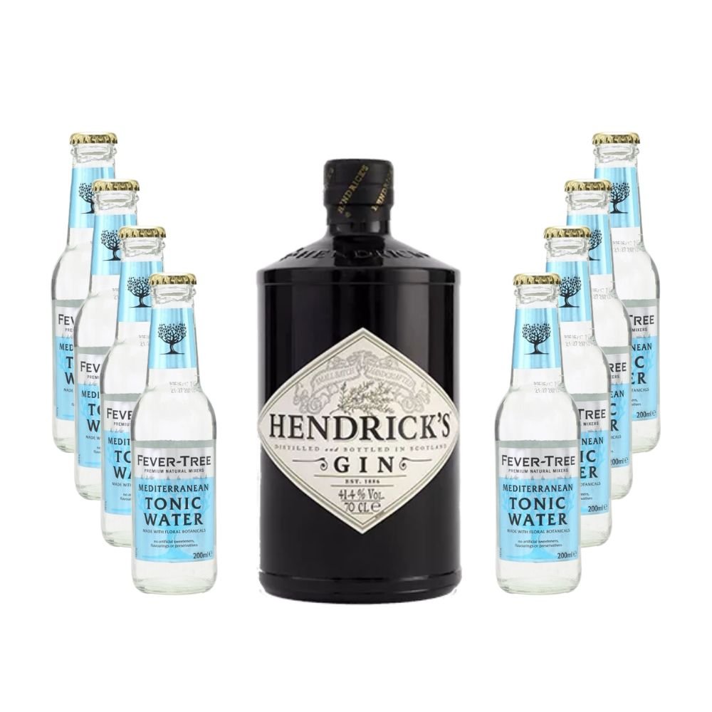 Párty set Hendrick's Gin 0,7l 41,4% + 8x Fever Tree Tonic Water Mediterranean 0,2l