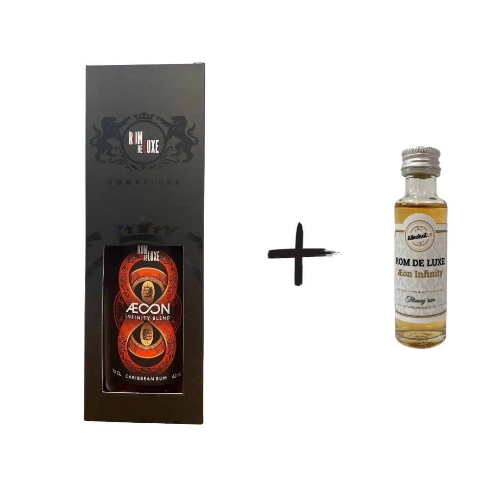Rom De Luxe Æon - Infinity blended rum 0,7l 43% GB L.E. + miniatura / Rok lahvování 2023