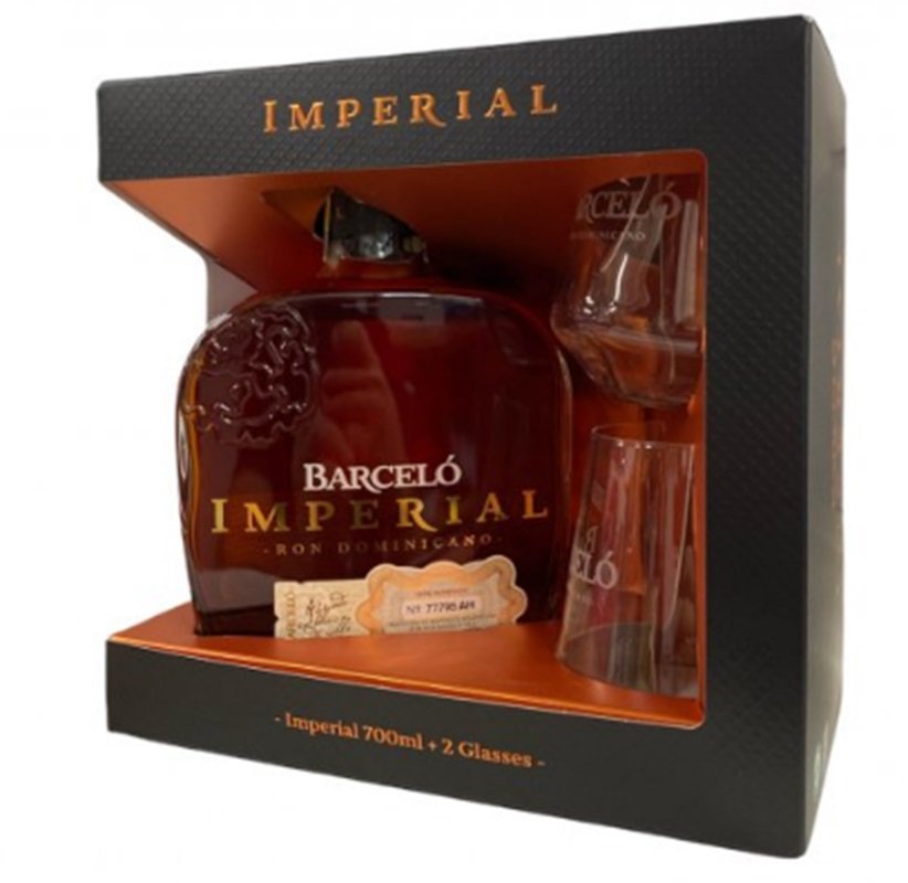 Ron Barceló Imperial 0,7l 38% + 2x sklo GB