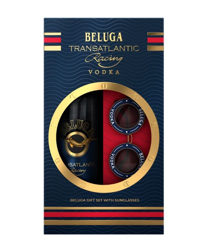 Beluga Transatlantic Racing + brýle 40% 0,7l (dárkové balení 2 sklenice)