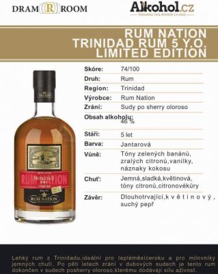 Rum Nation Trinidad 5y 0,04l 46% L.E.