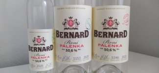 Aukce Bernard Pivní pálenka z ležáku + miniatura & Bohemian ALE 2020 2×0,5l 50,6% L.E. - 1153, 5346