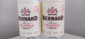 Aukce Bernard pivní pálenka Bohemian ALE 2020 2×0,5l 50,6% L.E. - 5333 a 5353