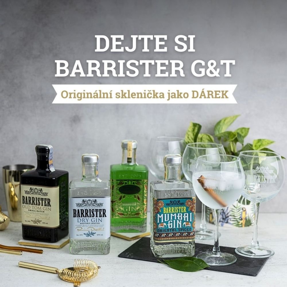 Barrister gin + sklenička ZDARMA