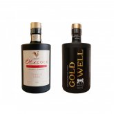 Aukce Old Cock & Gold Well 2×0,5l 51,5% L.E. + miniatury