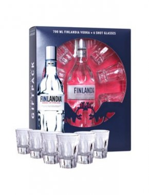 Vodka Finlandia 0,7l 40% + 6 skleniček