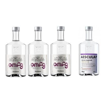 Aukce OMFG Gin Žufánek 2017, 2018, 2019 & Aesculap Gin of My Friends Bar 4×0,5l 45% L.E.