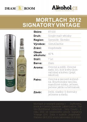 Mortlach 2012 Signatory Vintage 7y 0,04l 40%