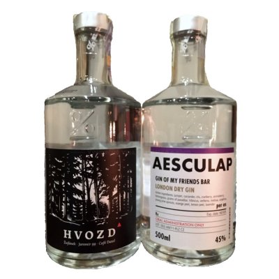 Aukce Žufánek Hvozd & Aesculap Gin of My Friends Bar 2×0,5l 45%