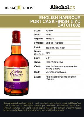 English Harbour Port Cask Finish 5 YO Batch 002 0,04l 46%