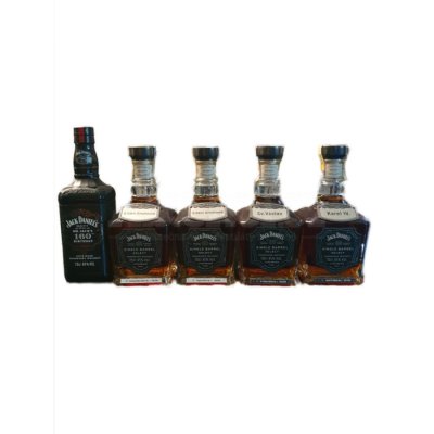 Aukce Jack Daniel's Single Barrel Select Czech Private Collection No.2-5 + Jack Daniel's Mr. Jack's 160th Birthday 5×0,7l 40% L.E.