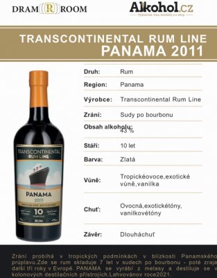 Transcontinental Rum Line Panama 10y 0,04l 43%