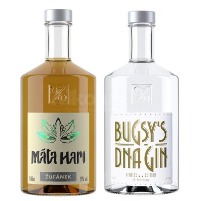 Aukce Žufánek Máta Hari 0,5l 20% & Bugsy's DNA Gin 25 Anniversary 0,5l 45%