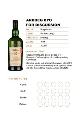Ardbeg For Discussion 8y 0,02l 50,8%